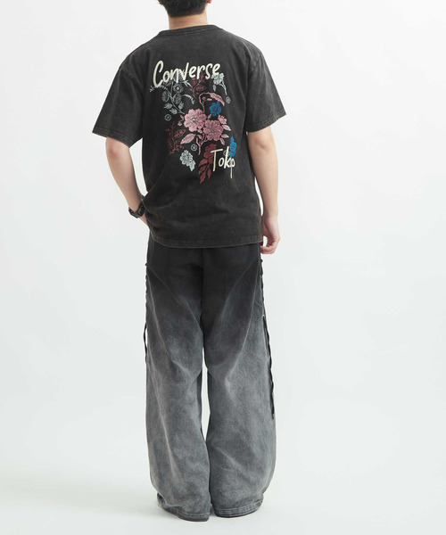 CONVERSE（コンバース）の「FLOWER BACK PRINT T-SHIRT（Tシャツ/カットソー・レディース・ホワイト/ブラック/サックスブルー・MEDIUM/SMALL）」の18枚目の写真