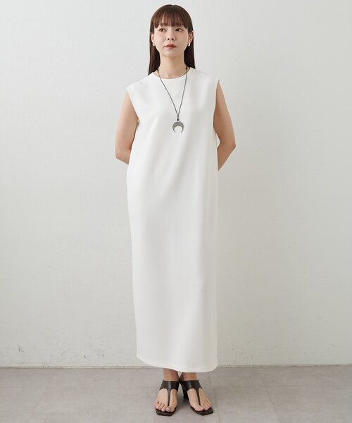 Whim Gazette（ウィムガゼット）の「Vガゼットノースリーブワンピース（ワンピース・レディース・ブラック/オフホワイト・FREE）」の10枚目の写真