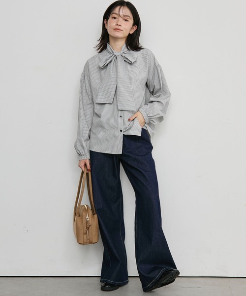 Doux archives(ドゥアルシーヴ)の「【26AW EC先行予約】2WAYボウタイブラウス(シャツ/ブラウス・レディース・オフホワイト/モカ/ホワイト×ブラック・FREE)」の10枚目の写真