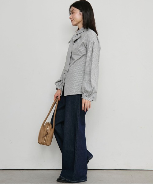 Doux archives(ドゥアルシーヴ)の「【26AW EC先行予約】2WAYボウタイブラウス(シャツ/ブラウス・レディース・オフホワイト/モカ/ホワイト×ブラック・FREE)」の6枚目の写真