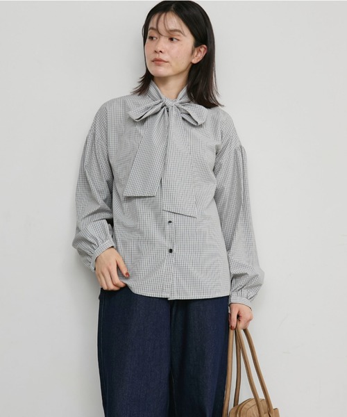 Doux archives(ドゥアルシーヴ)の「【26AW EC先行予約】2WAYボウタイブラウス(シャツ/ブラウス・レディース・オフホワイト/モカ/ホワイト×ブラック・FREE)」の11枚目の写真