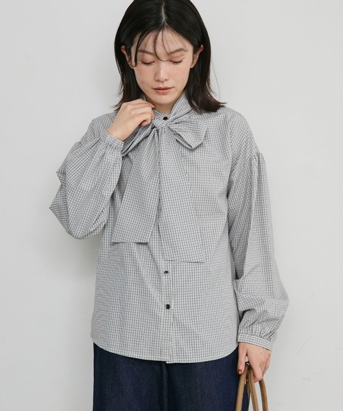 Doux archives(ドゥアルシーヴ)の「【26AW EC先行予約】2WAYボウタイブラウス(シャツ/ブラウス・レディース・オフホワイト/モカ/ホワイト×ブラック・FREE)」の17枚目の写真