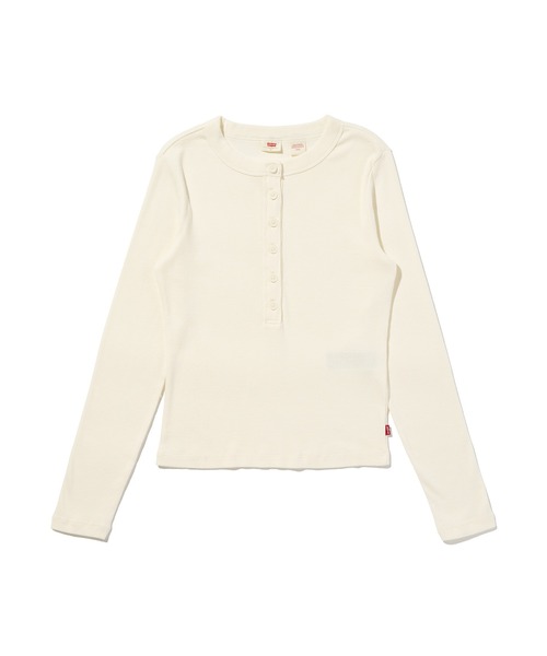Levi's(リーバイス)の「Levi's/リーバイス エッセンシャル ロングスリーブ ヘンリーTシャツ(Tシャツ/カットソー・レディース・ホワイト・XS/M/S)」の4枚目の写真
