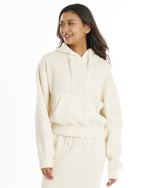 BILLABONG（ビラボン）の「BILLABONG/ビラボン ニットパーカー BG014023（パーカー・レディース・ブラック/アイボリー/ブラウン・M/L）」の2枚目の写真