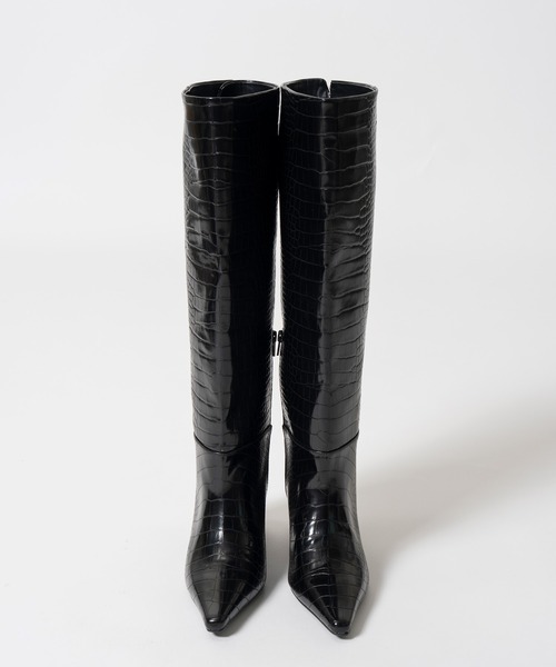 PRANK PROJECT(プランクプロジェクト)の「【2026Autumn Pre-Order】ワイドロングブーツ / Wide Long Boots(ブーツ・レディース・ブラック/マルチ/ボルドー・38/37/36)」の14枚目の写真