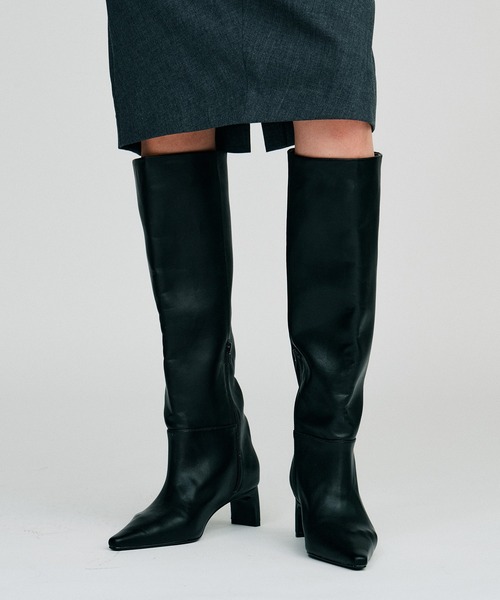 PRANK PROJECT(プランクプロジェクト)の「【2026Autumn Pre-Order】ワイドロングブーツ / Wide Long Boots(ブーツ・レディース・ブラック/マルチ/ボルドー・38/37/36)」の10枚目の写真