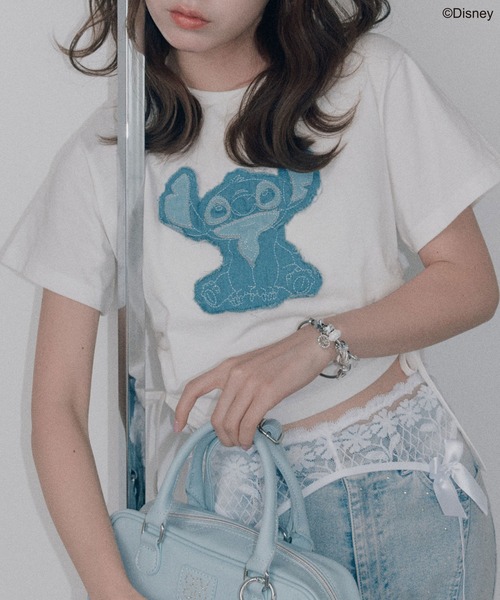 OLIVE des OLIVE(オリーブデオリーブ)の「Stitch ドロストTシャツ(Tシャツ/カットソー・レディース・オフホワイト・FREE)」の6枚目の写真