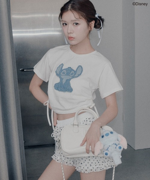 OLIVE des OLIVE(オリーブデオリーブ)の「Stitch ドロストTシャツ(Tシャツ/カットソー・レディース・オフホワイト・FREE)」の3枚目の写真