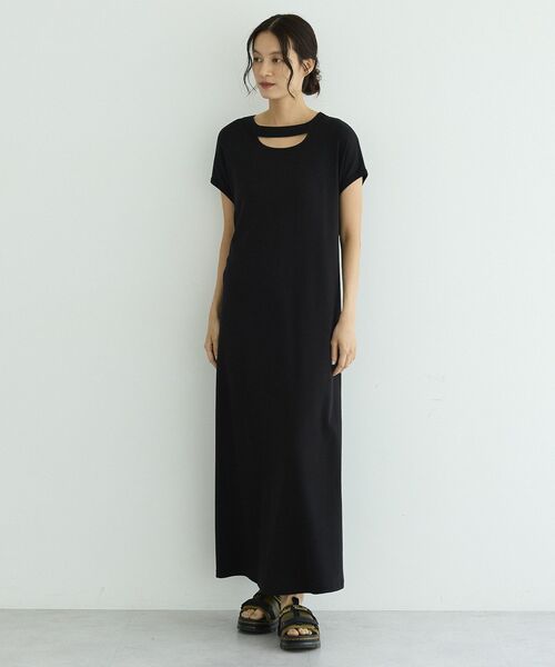 GARAGE OF GOOD CLOTHING(ガレージオブグッドクロージング)の「【日本製】ネックスラッシュ2wayカットドレス(ワンピース・レディース・グレー/ブラック・FREE)」の10枚目の写真