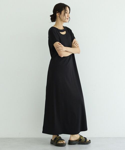 GARAGE OF GOOD CLOTHING(ガレージオブグッドクロージング)の「【日本製】ネックスラッシュ2wayカットドレス(ワンピース・レディース・グレー/ブラック・FREE)」の11枚目の写真