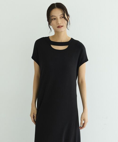 GARAGE OF GOOD CLOTHING(ガレージオブグッドクロージング)の「【日本製】ネックスラッシュ2wayカットドレス(ワンピース・レディース・グレー/ブラック・FREE)」の14枚目の写真