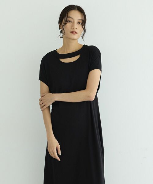 GARAGE OF GOOD CLOTHING(ガレージオブグッドクロージング)の「【日本製】ネックスラッシュ2wayカットドレス(ワンピース・レディース・グレー/ブラック・FREE)」の15枚目の写真