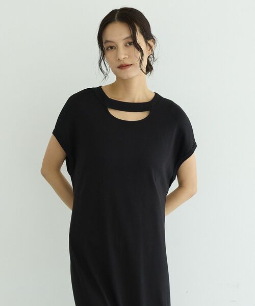 GARAGE OF GOOD CLOTHING(ガレージオブグッドクロージング)の「【日本製】ネックスラッシュ2wayカットドレス(ワンピース・レディース・グレー/ブラック・FREE)」の16枚目の写真