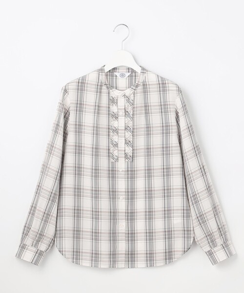J.PRESS Ladies(J.プレス レディス)の「【WEB限定カラーあり】セルローストラディショナルチェック シャツブラウス(シャツ/ブラウス・レディース・カーキ系3/ベージュ系3/ホワイト系3・XS)」の10枚目の写真