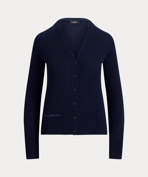 LAUREN RALPH LAUREN（ローレン ラルフ ローレン）の「コットンモダール Vネック カーディガン（カーディガン/ボレロ・レディース・ネイビー系1・S/M/L/XS）」の2枚目の写真