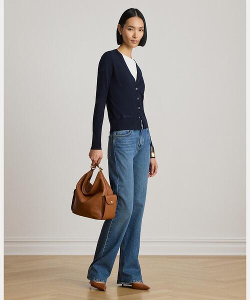 LAUREN RALPH LAUREN（ローレン ラルフ ローレン）の「コットンモダール Vネック カーディガン（カーディガン/ボレロ・レディース・ネイビー系1・S/M/L/XS）」の3枚目の写真