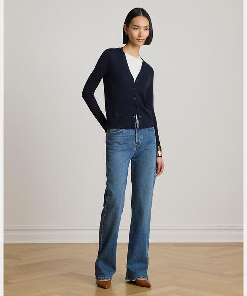 LAUREN RALPH LAUREN（ローレン ラルフ ローレン）の「コットンモダール Vネック カーディガン（カーディガン/ボレロ・レディース・ネイビー系1・S/M/L/XS）」の6枚目の写真