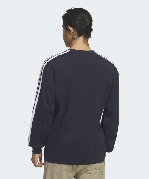 adidas(アディダス)の「エッセンシャルズ プラス ルーズフィット スリーストライプス シングルジャージー 長袖Tシャツ / ロンT / アディダス adidas(Tシャツ/カットソー・メンズ・ブルー・XX-LARGE/3XL/LARGE/MEDIUM/SMALL/X-LARGE/X-SMALL)」の2枚目の写真