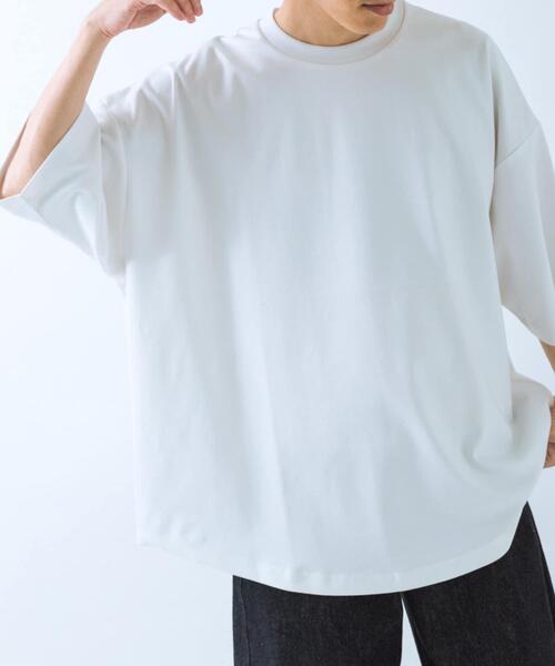 ITEMS URBANRESEARCH(アイテムズ アーバンリサーチ)の「ワイドフィットショートスリーブポンチTシャツ(Tシャツ/カットソー・メンズ・ホワイト/ブラック/チャコールグレー・MEDIUM/LARGE)」の4枚目の写真