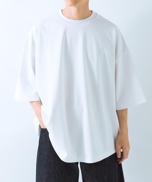 ITEMS URBANRESEARCH(アイテムズ アーバンリサーチ)の「ワイドフィットショートスリーブポンチTシャツ(Tシャツ/カットソー・メンズ・ホワイト/ブラック/チャコールグレー・MEDIUM/LARGE)」の5枚目の写真