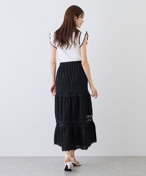 Jayro(ジャイロ)の「刺繍レーススカート(スカート・レディース・オフホワイト/ホワイト系その他/ブラック・M)」の9枚目の写真