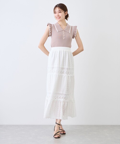 Jayro(ジャイロ)の「刺繍レーススカート(スカート・レディース・オフホワイト/ホワイト系その他/ブラック・M)」の14枚目の写真