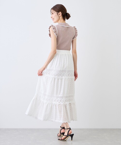 Jayro(ジャイロ)の「刺繍レーススカート(スカート・レディース・オフホワイト/ホワイト系その他/ブラック・M)」の16枚目の写真