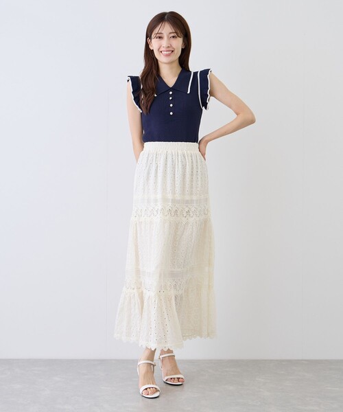 Jayro(ジャイロ)の「刺繍レーススカート(スカート・レディース・オフホワイト/ホワイト系その他/ブラック・M)」の20枚目の写真