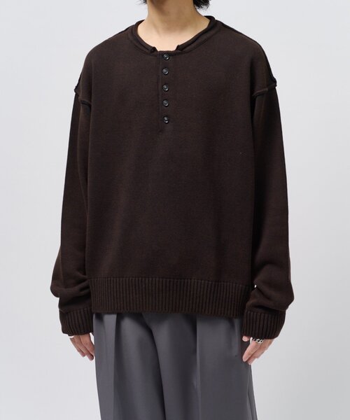Lui's(ルイス)の「ストーンウォッシュヘンリーネックニット(ニット/セーター・メンズ・ブラック/ネイビー/グレー・M/S)」の22枚目の写真