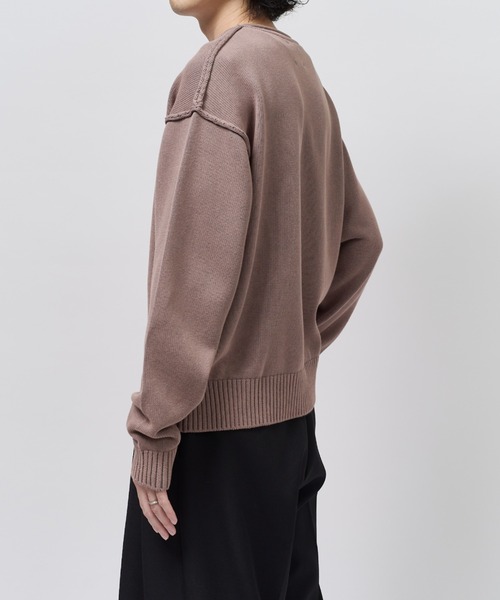 Lui's(ルイス)の「ストーンウォッシュヘンリーネックニット(ニット/セーター・メンズ・ブラック/ネイビー/グレー・M/S)」の7枚目の写真