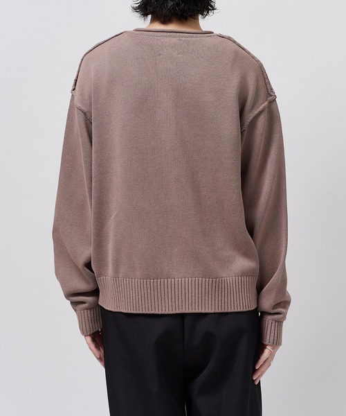 Lui's(ルイス)の「ストーンウォッシュヘンリーネックニット(ニット/セーター・メンズ・ブラック/ネイビー/グレー・M/S)」の8枚目の写真