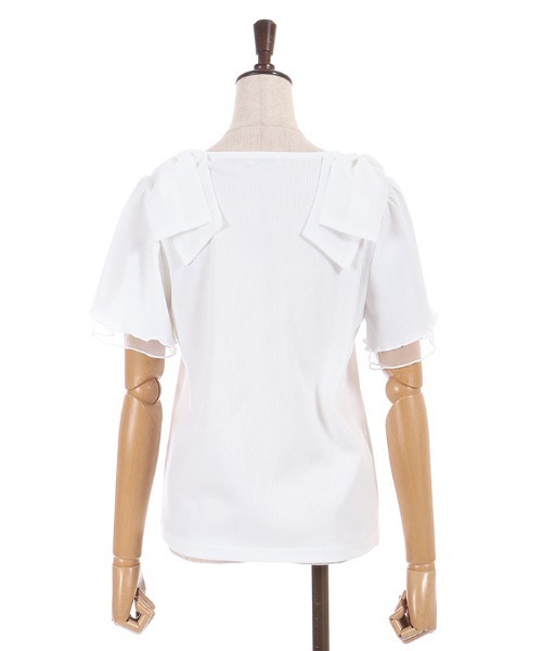axes femme（アクシーズファム）の「肩リボンリブＰＯ（Tシャツ/カットソー・レディース・サックスブルー/ブラック/ホワイト・FREE）」の22枚目の写真