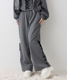 【セットアップ可能/キャミソール別売り】サイドレースアップスウェットパンツ
