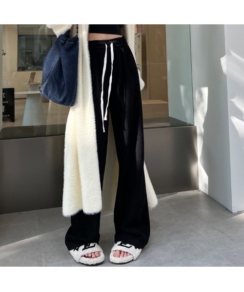 Carpe Diem(カルペディエム)の「裏起毛リブワイドパンツ(その他パンツ・レディース・グレー/ブラック/オフホワイト/グレイッシュベージュ・M/L)」の16枚目の写真