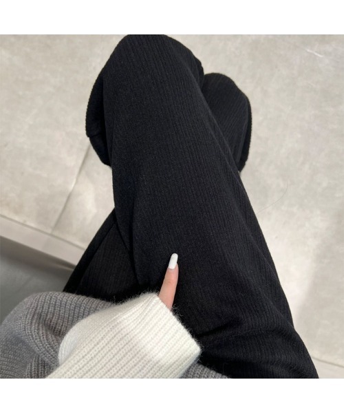 Carpe Diem(カルペディエム)の「裏起毛リブワイドパンツ(その他パンツ・レディース・グレー/ブラック/オフホワイト/グレイッシュベージュ・M/L)」の18枚目の写真