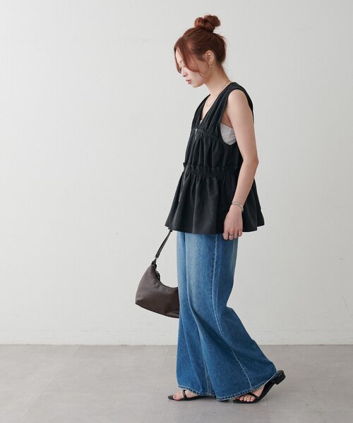 DISCOAT(ディスコート)の「【WEB限定】ZIPシャーリングノースリブラウス(シャツ/ブラウス・レディース・キャメル/モカ/ブラック・FREE)」の11枚目の写真