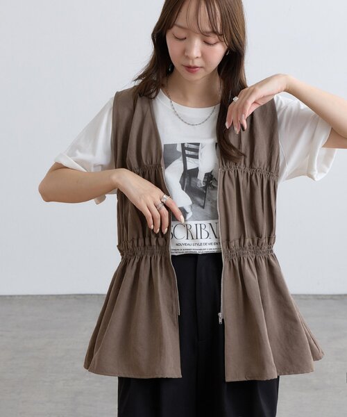 DISCOAT(ディスコート)の「【WEB限定】ZIPシャーリングノースリブラウス(シャツ/ブラウス・レディース・キャメル/モカ/ブラック・FREE)」の20枚目の写真
