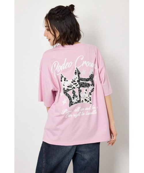 RODEO CROWNS WIDE BOWL（ロデオクラウンズワイドボウル）の「アップリケクラウンロゴTシャツ（Tシャツ/カットソー・レディース・ライトピンク/ブラック/ブラウン/オフホワイト・FREE）」の5枚目の写真
