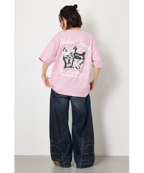 RODEO CROWNS WIDE BOWL（ロデオクラウンズワイドボウル）の「アップリケクラウンロゴTシャツ（Tシャツ/カットソー・レディース・ライトピンク/ブラック/ブラウン/オフホワイト・FREE）」の9枚目の写真