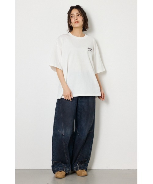 RODEO CROWNS WIDE BOWL（ロデオクラウンズワイドボウル）の「アップリケクラウンロゴTシャツ（Tシャツ/カットソー・レディース・ライトピンク/ブラック/ブラウン/オフホワイト・FREE）」の12枚目の写真