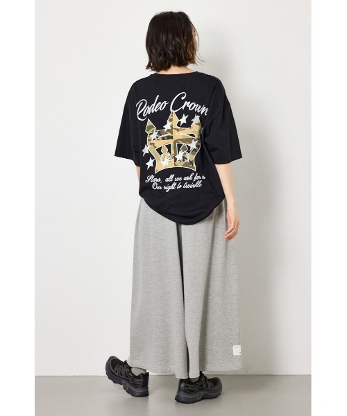 RODEO CROWNS WIDE BOWL（ロデオクラウンズワイドボウル）の「アップリケクラウンロゴTシャツ（Tシャツ/カットソー・レディース・ライトピンク/ブラック/ブラウン/オフホワイト・FREE）」の18枚目の写真