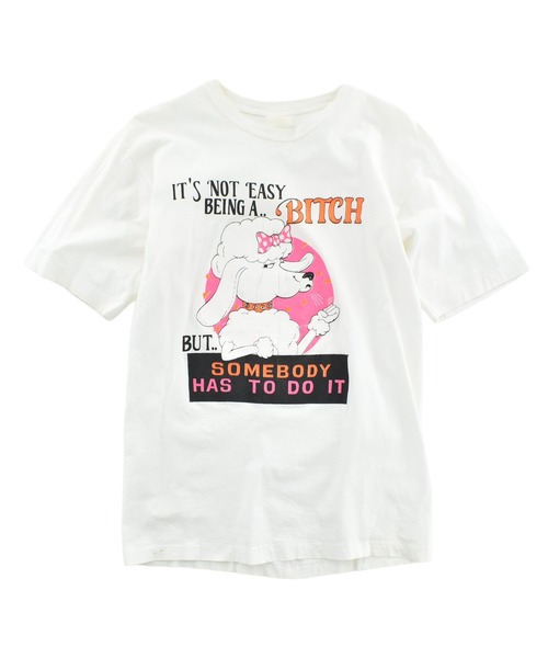 LABORATORY R(ラボラトリーアール)の「【USED】90’s “BITCH” アニマル Tシャツ(Tシャツ/カットソー・メンズ・ホワイト・SMALL)」の1枚目の写真