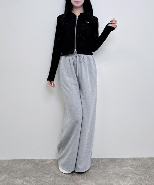 INGNI（イング）の「襟付きジップラメリブ長袖トップス（Tシャツ/カットソー・レディース・ブラウン/ブラック/グレー・M）」の8枚目の写真