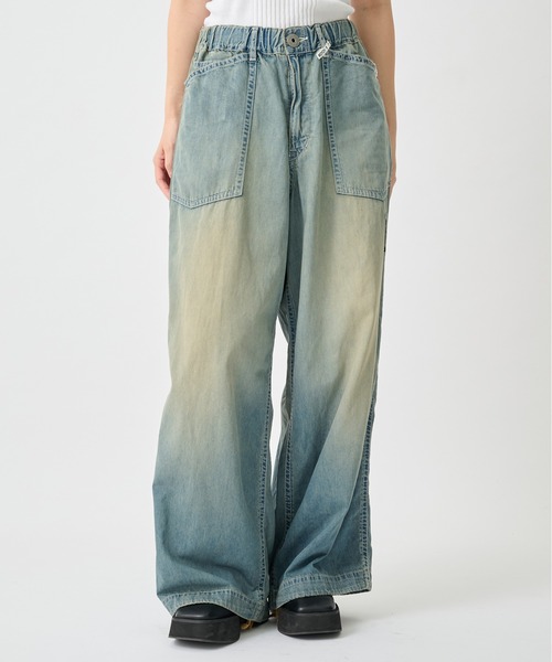 Maison MIHARA YASUHIRO(メゾンミハラヤスヒロ)の「【Maison MIHARA YASUHIRO/メゾンミハラヤスヒロ】Light Denim Wide Pants/ライトデニムワイドパンツ(デニムパンツ・レディース・ブラック/ダークインディゴブルー・38/36)」の9枚目の写真