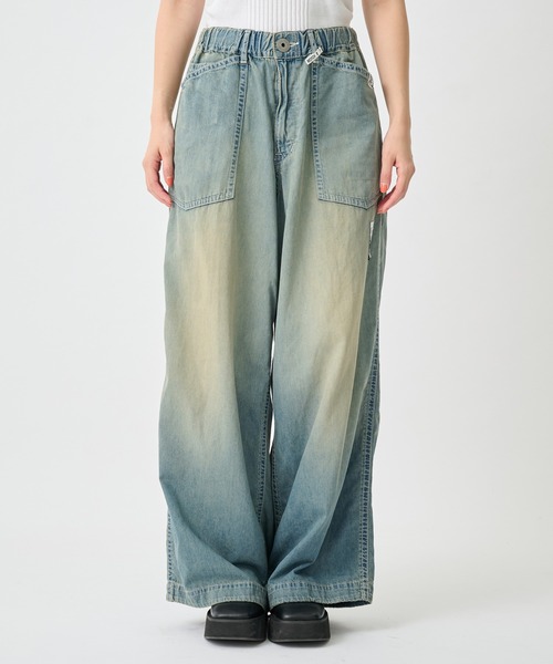 Maison MIHARA YASUHIRO(メゾンミハラヤスヒロ)の「【Maison MIHARA YASUHIRO/メゾンミハラヤスヒロ】Light Denim Wide Pants/ライトデニムワイドパンツ(デニムパンツ・レディース・ブラック/ダークインディゴブルー・38/36)」の12枚目の写真
