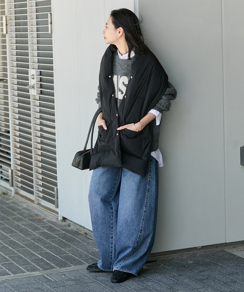 JOURNAL STANDARD(ジャーナルスタンダード)の「《WEB限定追加》ナイロンタフタダウンマフラー(マフラー・レディース・ベージュ/ブラック・FREE)」の20枚目の写真