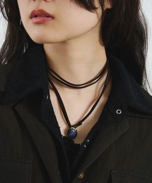 ROSE BUD | STONE LEATHER CODE NECKLACE(ネックレス)