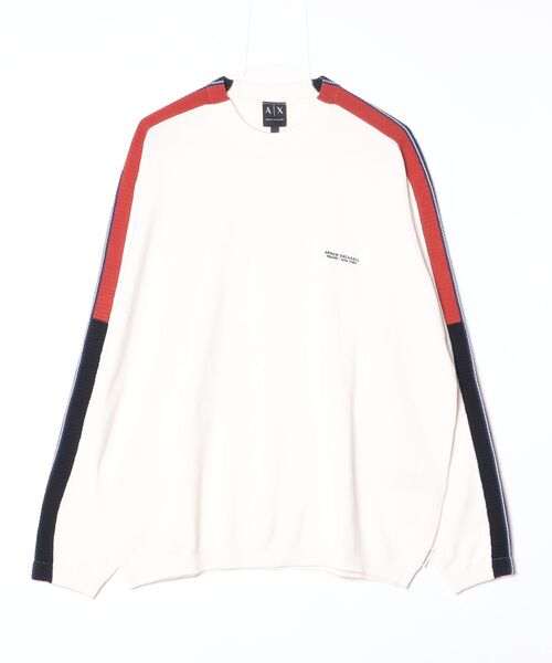 ARMANI EXCHANGE（アルマーニエクスチェンジ）の「【A|X アルマーニ エクスチェンジ】コントラストライン ニットプルオーバー（EC限定カラー含）（ニット/セーター・メンズ・オフホワイト/ダークネイビー・LARGE/SMALL/MEDIUM/X-SMALL/X-LARGE）」の11枚目の写真