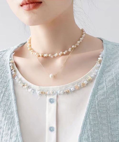 ONEP STAR(ワンピスター)の「ビーズ&パール調装飾長袖プルオーバー(Tシャツ/カットソー・レディース・ライトブルー・MEDIUM/X-LARGE/LARGE)」の12枚目の写真