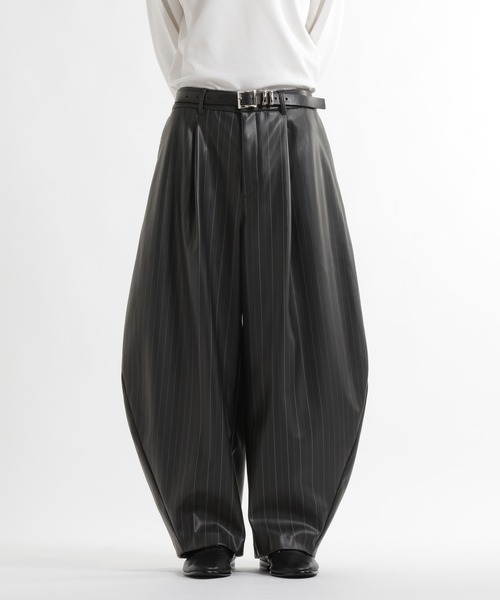 HARE(ハレ)の「【SET UP対応】バレルワイドトラウザー(HARE)(スラックス・メンズ・ブラック/グリーン/グレー系その他/ブラック系その他・SMALL/MEDIUM)」の2枚目の写真